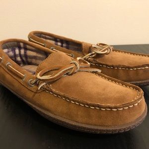 L.L.Bean Handsewn Slipper II Suede Flannel Lined